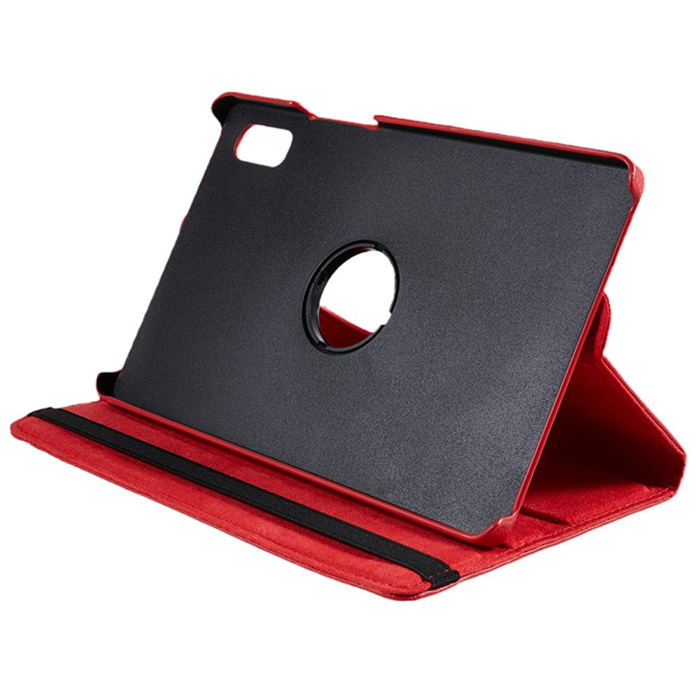 For Lenovo Tab M9 TB-310FU Protective Case 360-Degree Rotating PU Leather Cover with Elastic Band - Red