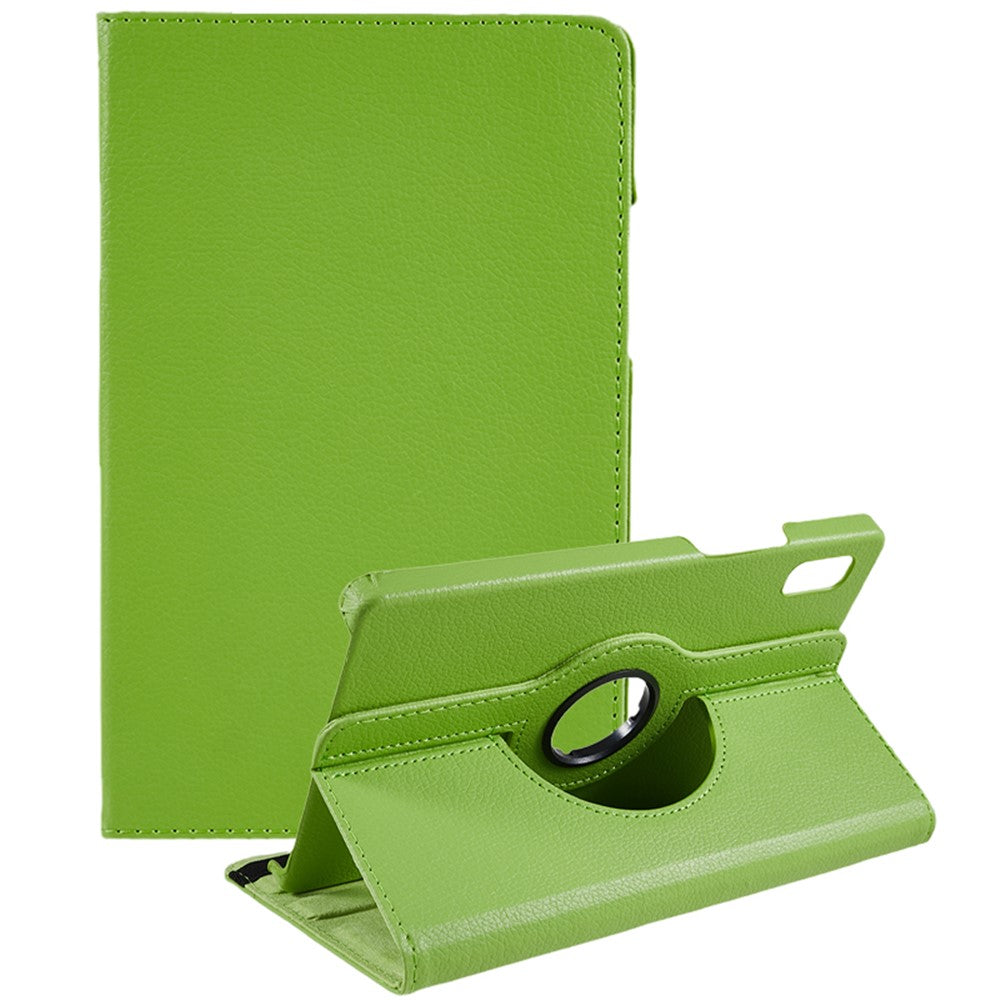 For Lenovo Tab M9 TB-310FU Protective Case 360-Degree Rotating PU Leather Cover with Elastic Band - Green