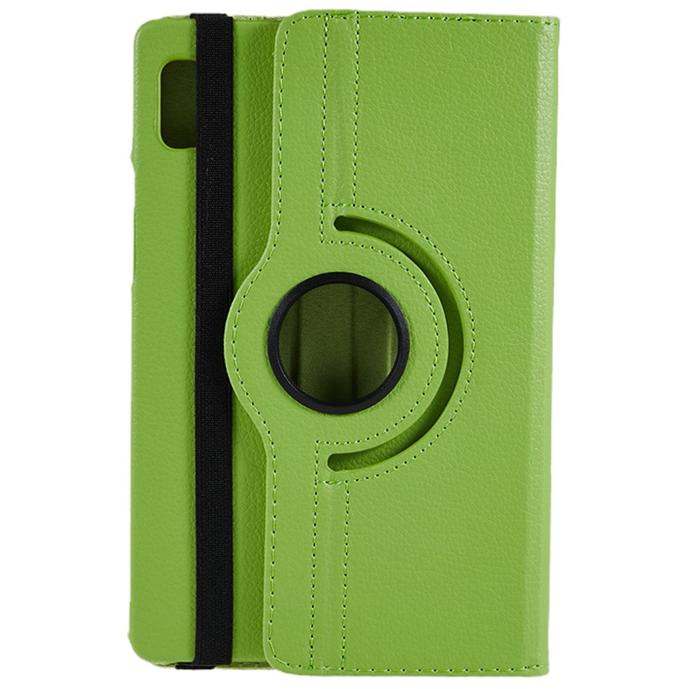 For Lenovo Tab M9 TB-310FU Protective Case 360-Degree Rotating PU Leather Cover with Elastic Band - Green