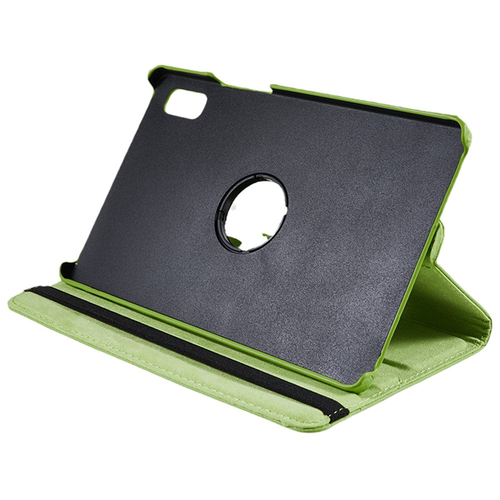 For Lenovo Tab M9 TB-310FU Protective Case 360-Degree Rotating PU Leather Cover with Elastic Band - Green