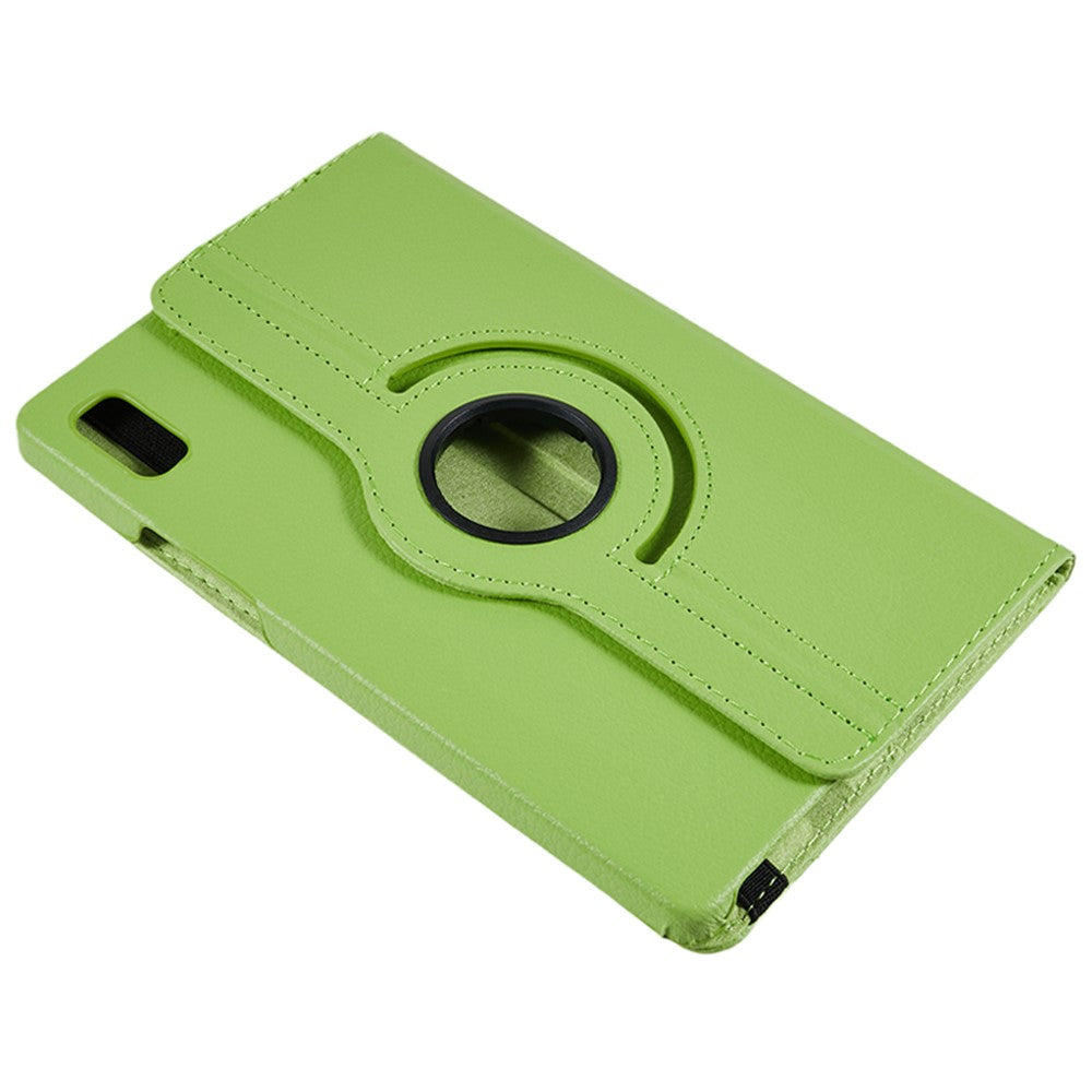 For Lenovo Tab M9 TB-310FU Protective Case 360-Degree Rotating PU Leather Cover with Elastic Band - Green