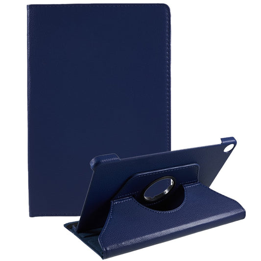 For Lenovo Tab M10 (Gen 3) TB-328FU PU Leather Case 360-Degree Rotating Cover with Elastic Band - Dark Blue