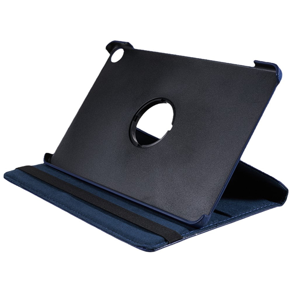 For Lenovo Tab M10 (Gen 3) TB-328FU PU Leather Case 360-Degree Rotating Cover with Elastic Band - Dark Blue