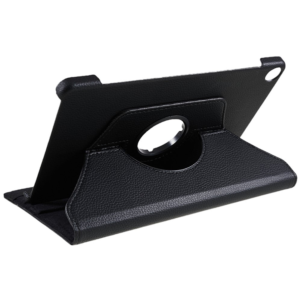 For Lenovo Tab M10 (Gen 3) TB-328FU PU Leather Case 360-Degree Rotating Cover with Elastic Band - Black