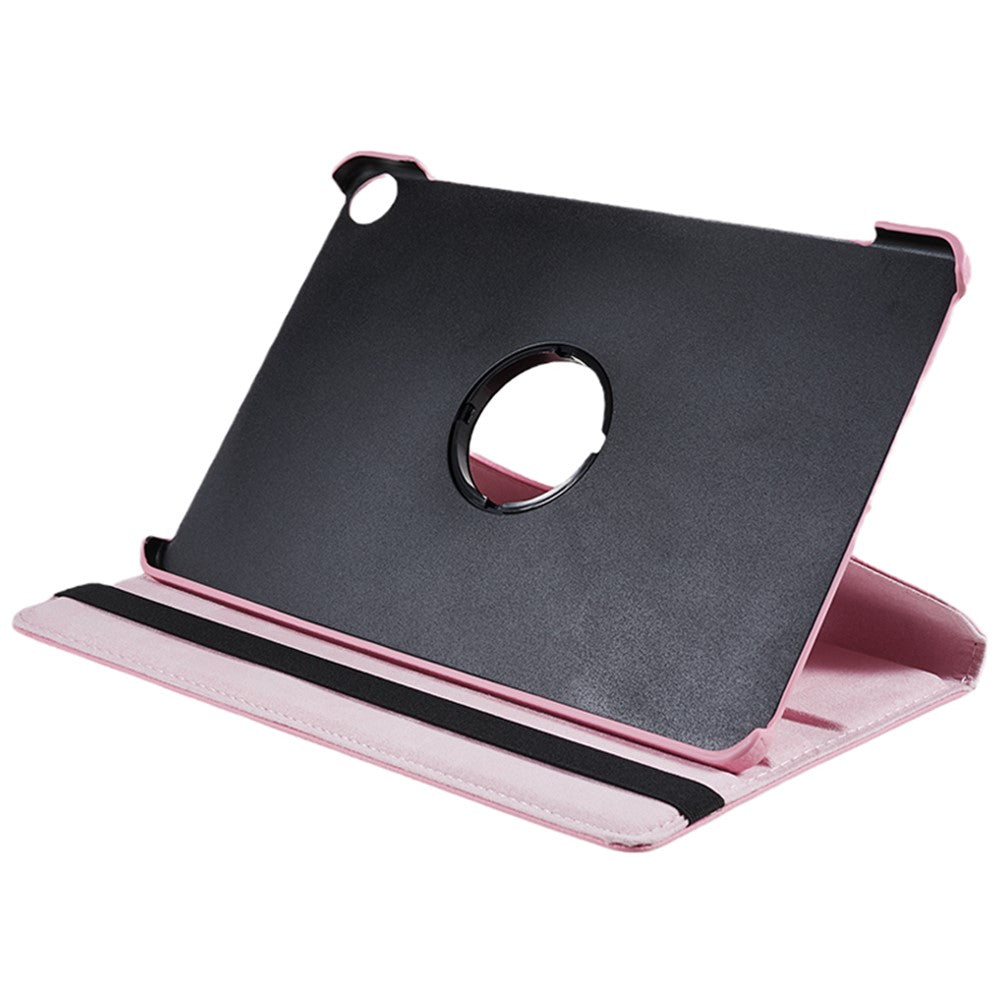 For Lenovo Tab M10 (Gen 3) TB-328FU PU Leather Case 360-Degree Rotating Cover with Elastic Band - Pink