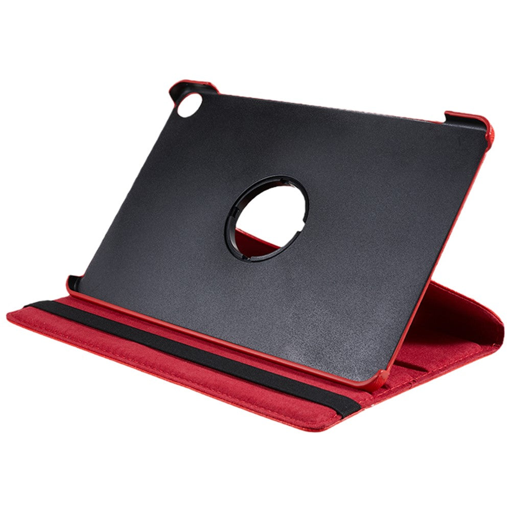 For Lenovo Tab M10 (Gen 3) TB-328FU PU Leather Case 360-Degree Rotating Cover with Elastic Band - Red