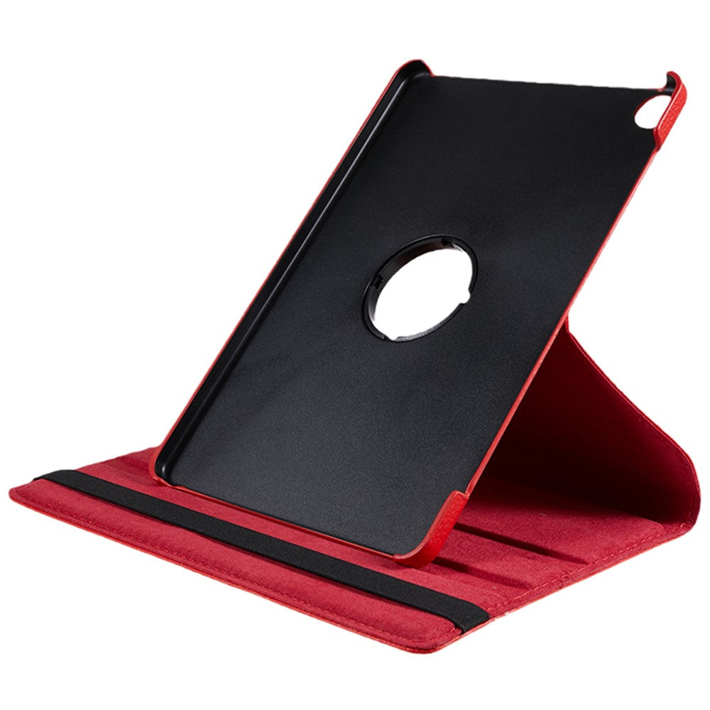 For Lenovo Tab M10 (Gen 3) TB-328FU PU Leather Case 360-Degree Rotating Cover with Elastic Band - Red