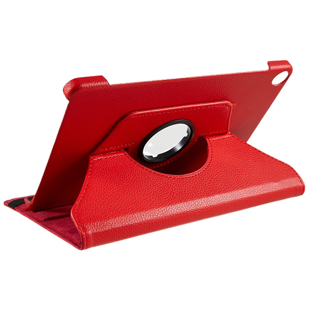 For Lenovo Tab M10 (Gen 3) TB-328FU PU Leather Case 360-Degree Rotating Cover with Elastic Band - Red