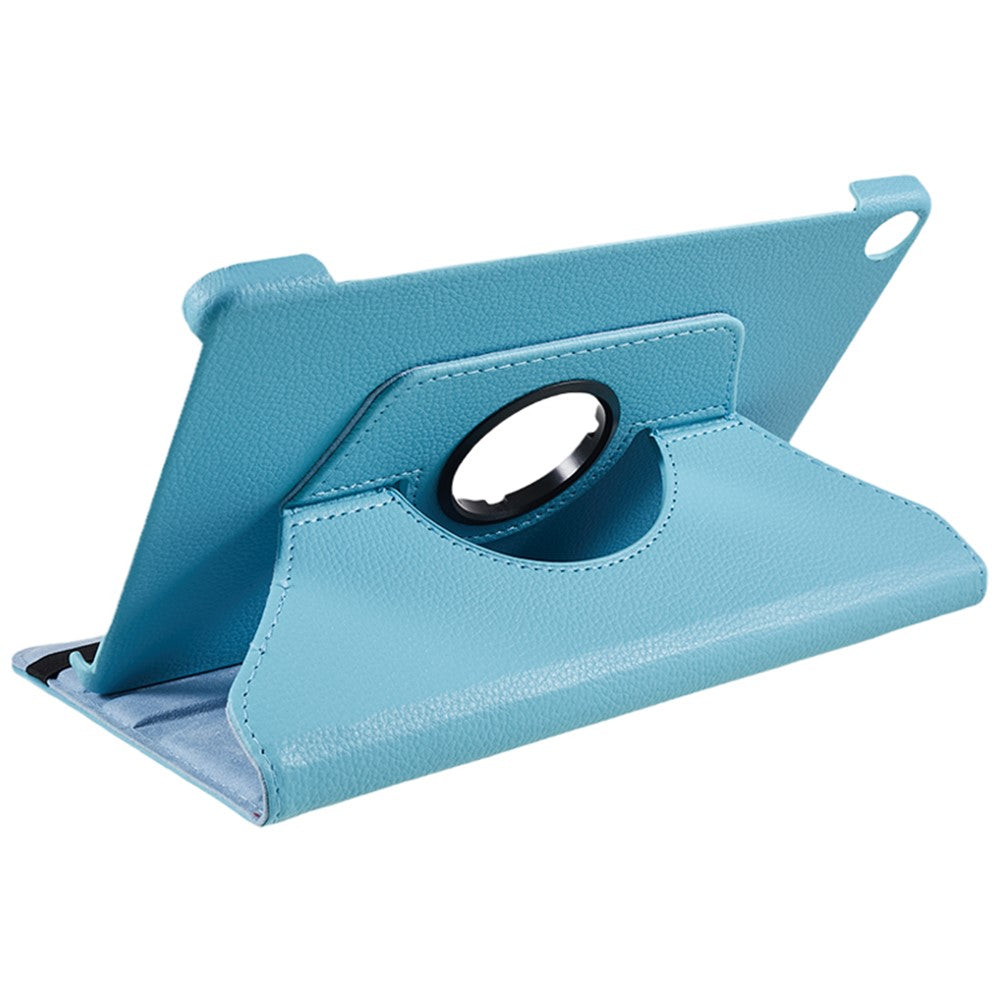 For Lenovo Tab M10 (Gen 3) TB-328FU PU Leather Case 360-Degree Rotating Cover with Elastic Band - Baby Blue