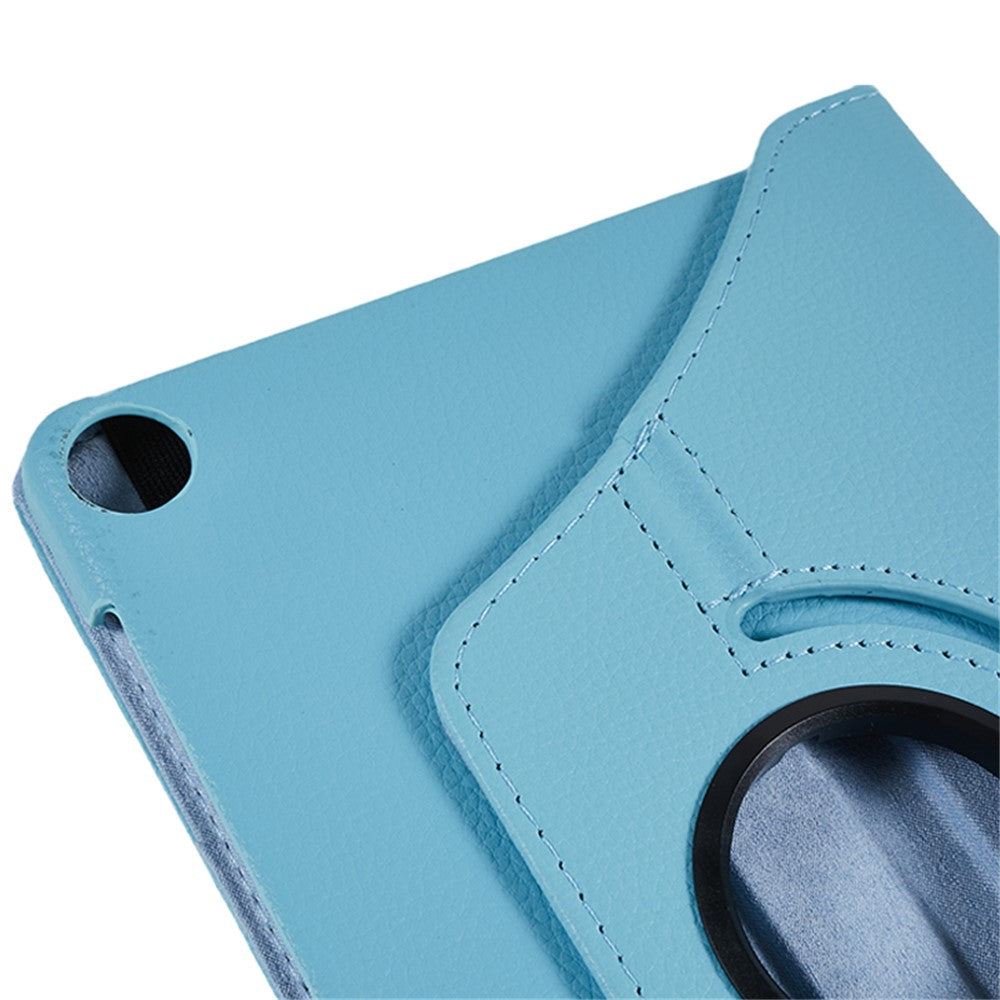 For Lenovo Tab M10 (Gen 3) TB-328FU PU Leather Case 360-Degree Rotating Cover with Elastic Band - Baby Blue
