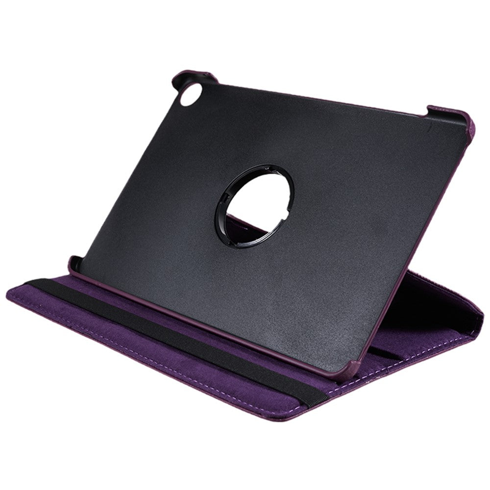 For Lenovo Tab M10 (Gen 3) TB-328FU PU Leather Case 360-Degree Rotating Cover with Elastic Band - Purple