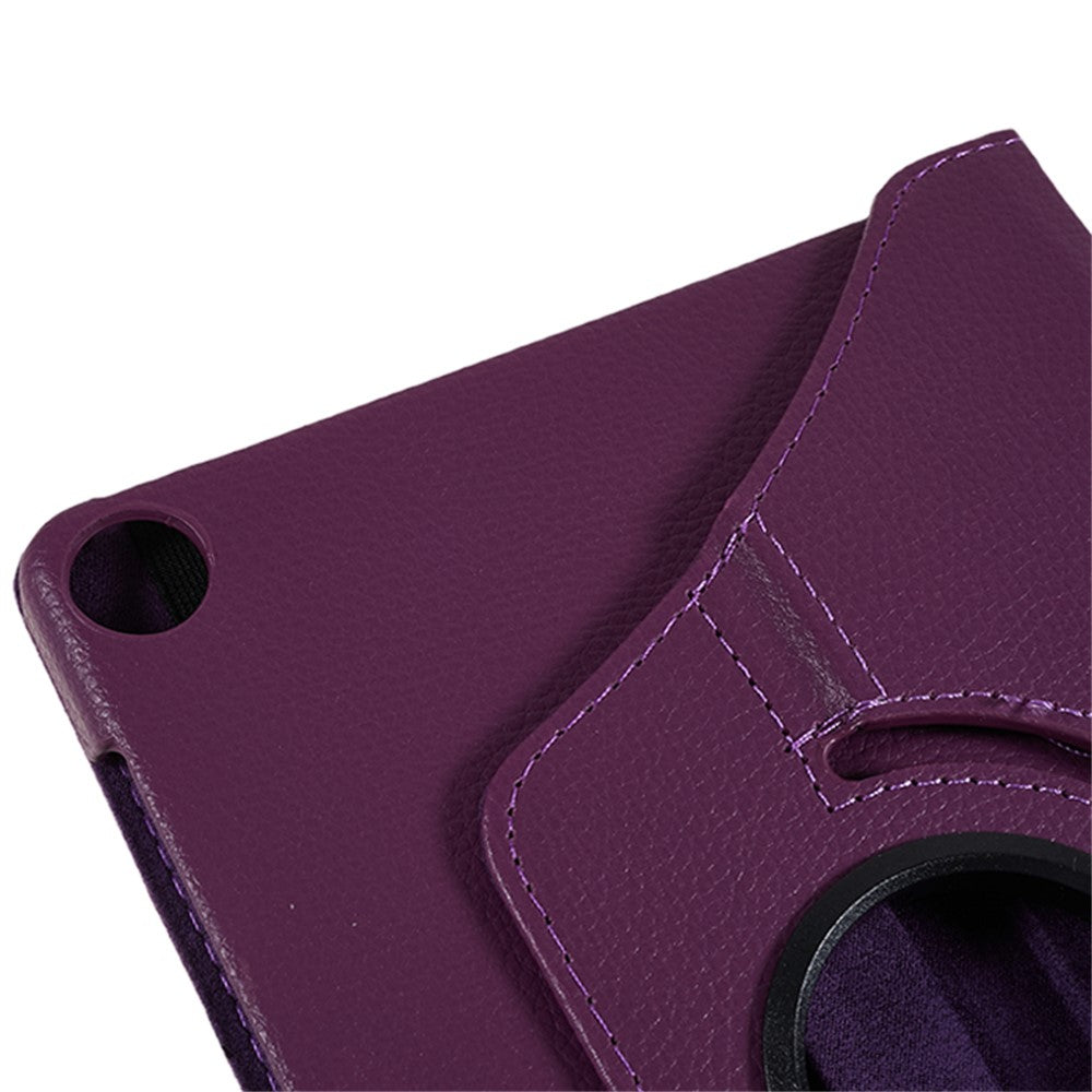 For Lenovo Tab M10 (Gen 3) TB-328FU PU Leather Case 360-Degree Rotating Cover with Elastic Band - Purple