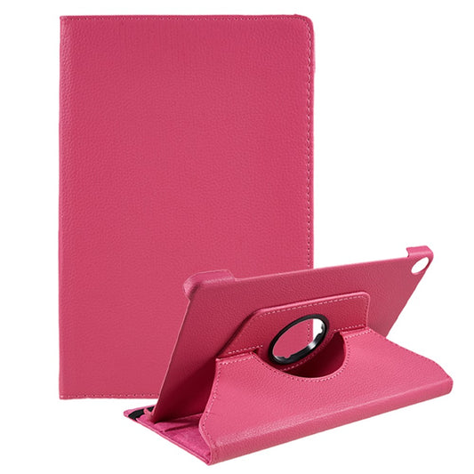 For Lenovo Tab M10 (Gen 3) TB-328FU PU Leather Case 360-Degree Rotating Cover with Elastic Band - Rose