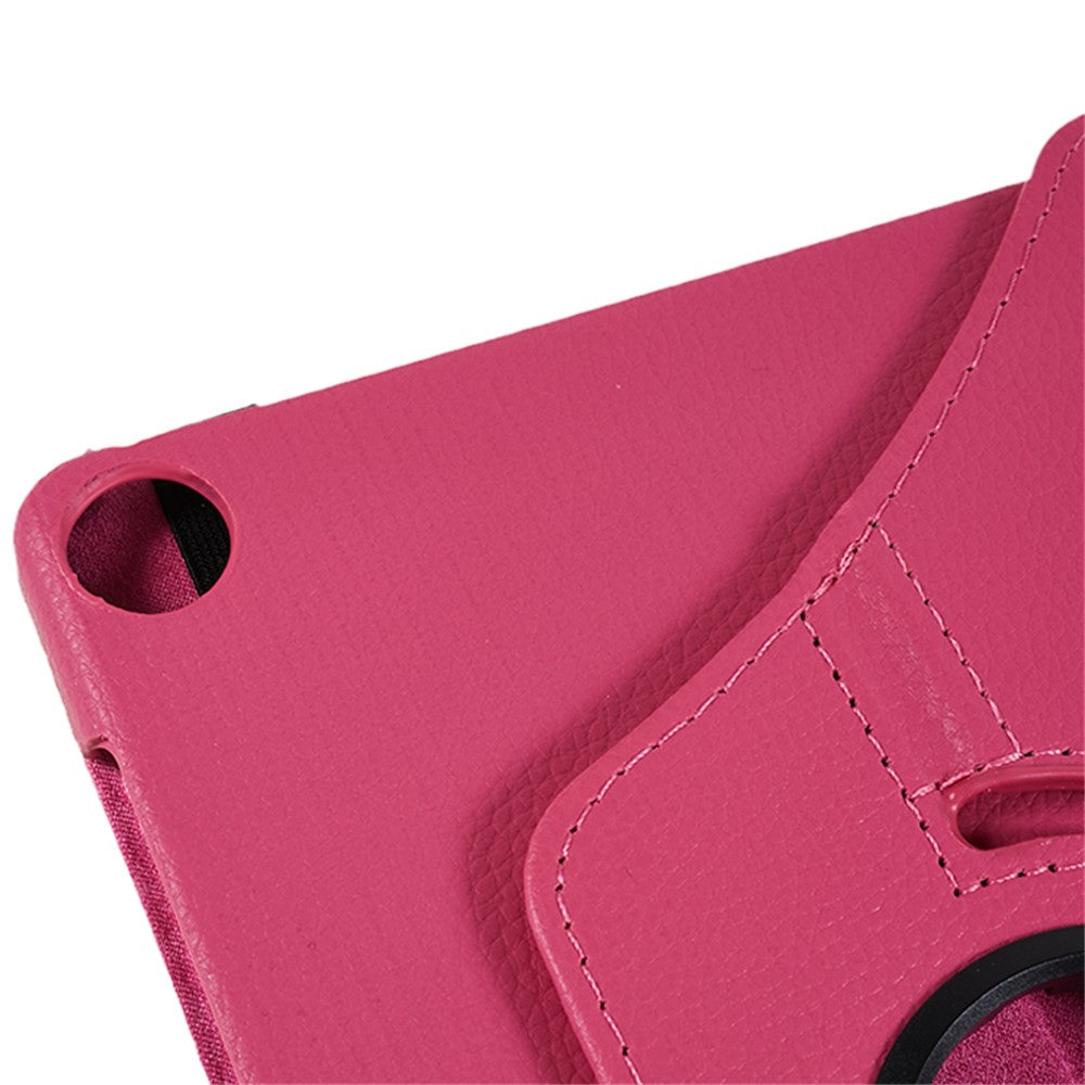 For Lenovo Tab M10 (Gen 3) TB-328FU PU Leather Case 360-Degree Rotating Cover with Elastic Band - Rose