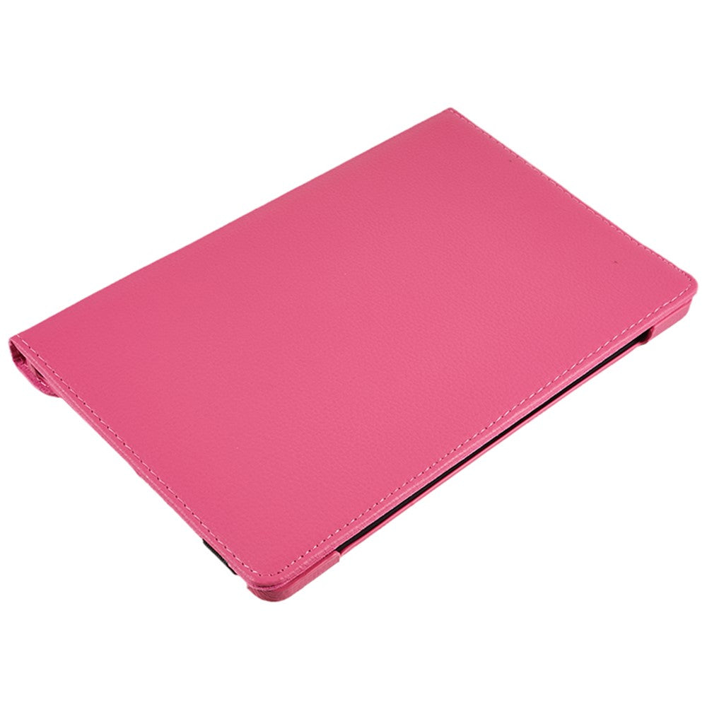 For Lenovo Tab M10 (Gen 3) TB-328FU PU Leather Case 360-Degree Rotating Cover with Elastic Band - Rose