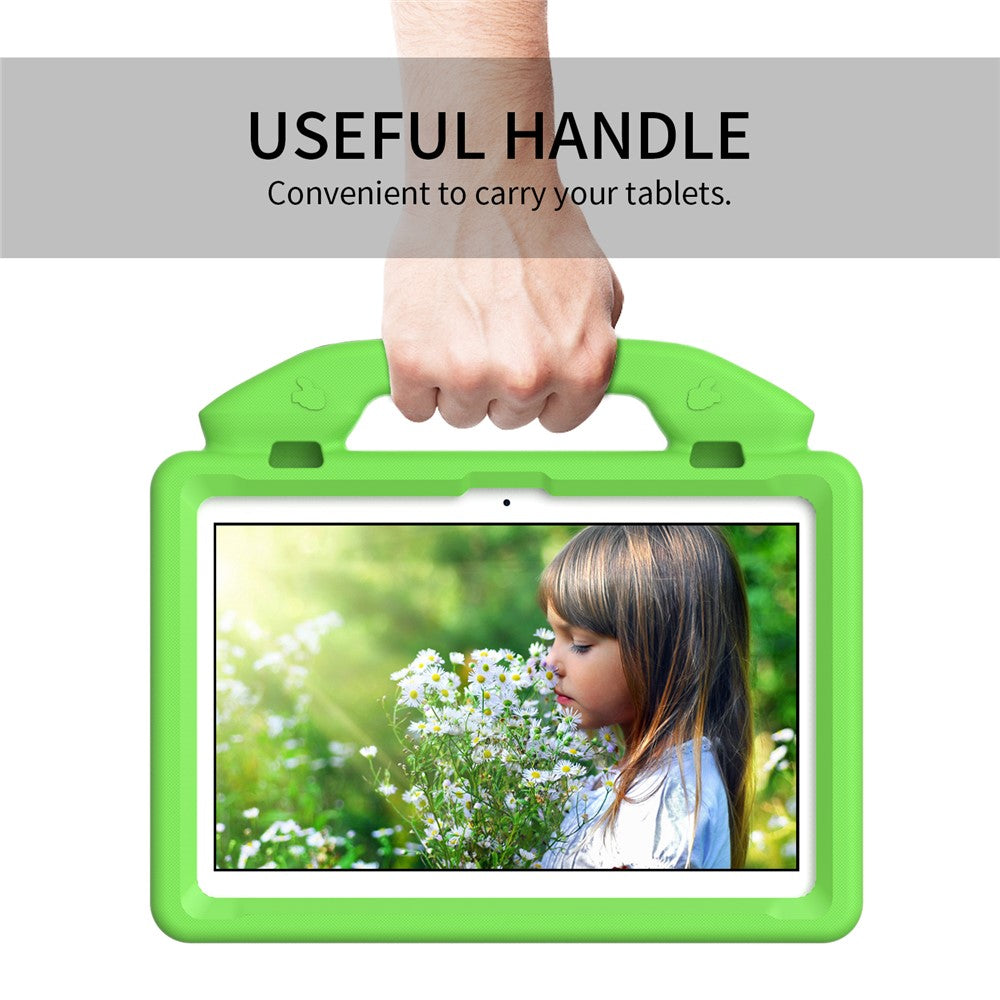 For Lenovo Tab M10 (Gen 3) EVA Tablet Case Foldable Thumb Kickstand Handle Grip Tablet Cover - Green