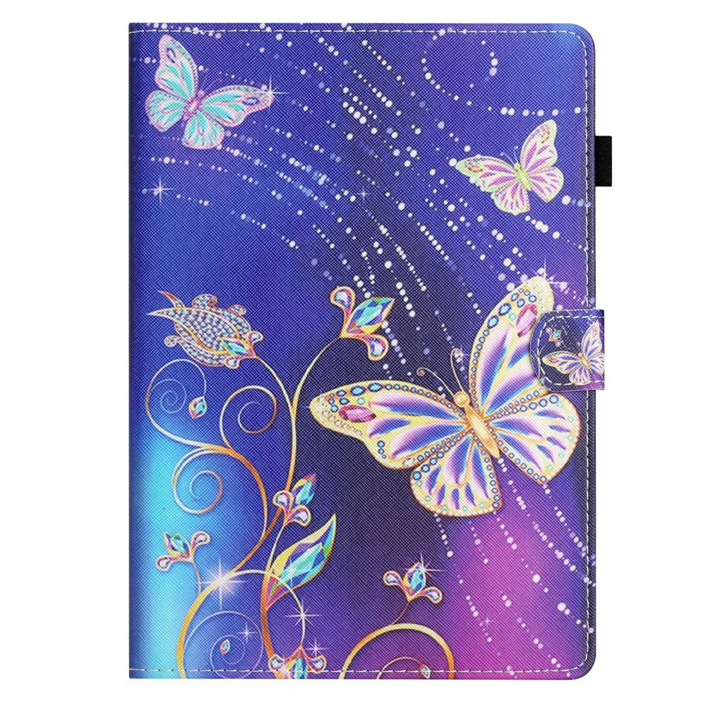 For Lenovo Tab M10 Plus X606F / Tab M10 FHD PU Leather Tablet Cover Pattern Printing Shockproof Case - Blue Butterfly