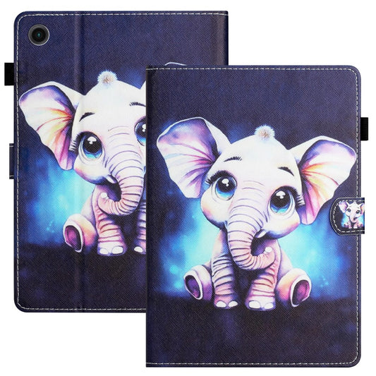 For Lenovo Tab M10 Plus X606F / Tab M10 FHD PU Leather Tablet Cover Pattern Printing Shockproof Case - Elephant