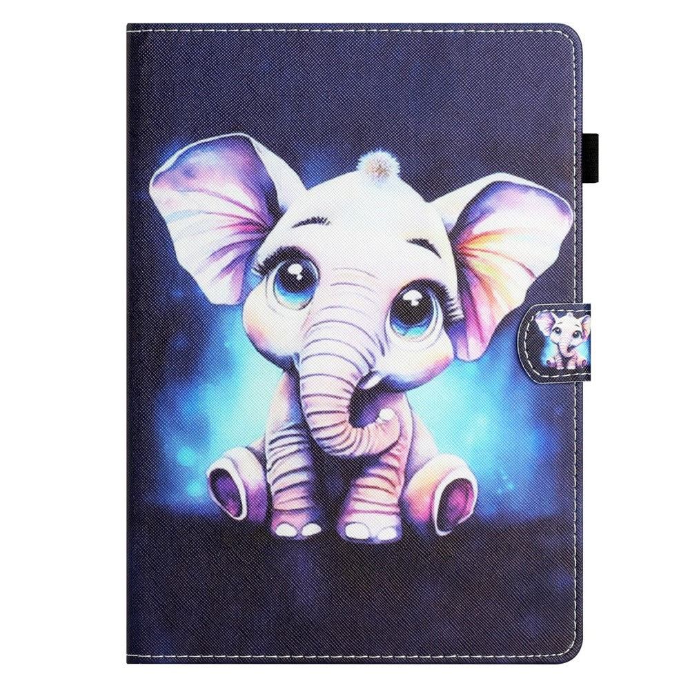 For Lenovo Tab M10 Plus X606F / Tab M10 FHD PU Leather Tablet Cover Pattern Printing Shockproof Case - Elephant