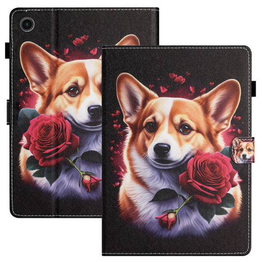 For Lenovo Tab M10 (Gen 3) Pattern Printing PU Leather Flip Cover Anti-Drop Tablet Case - Dog