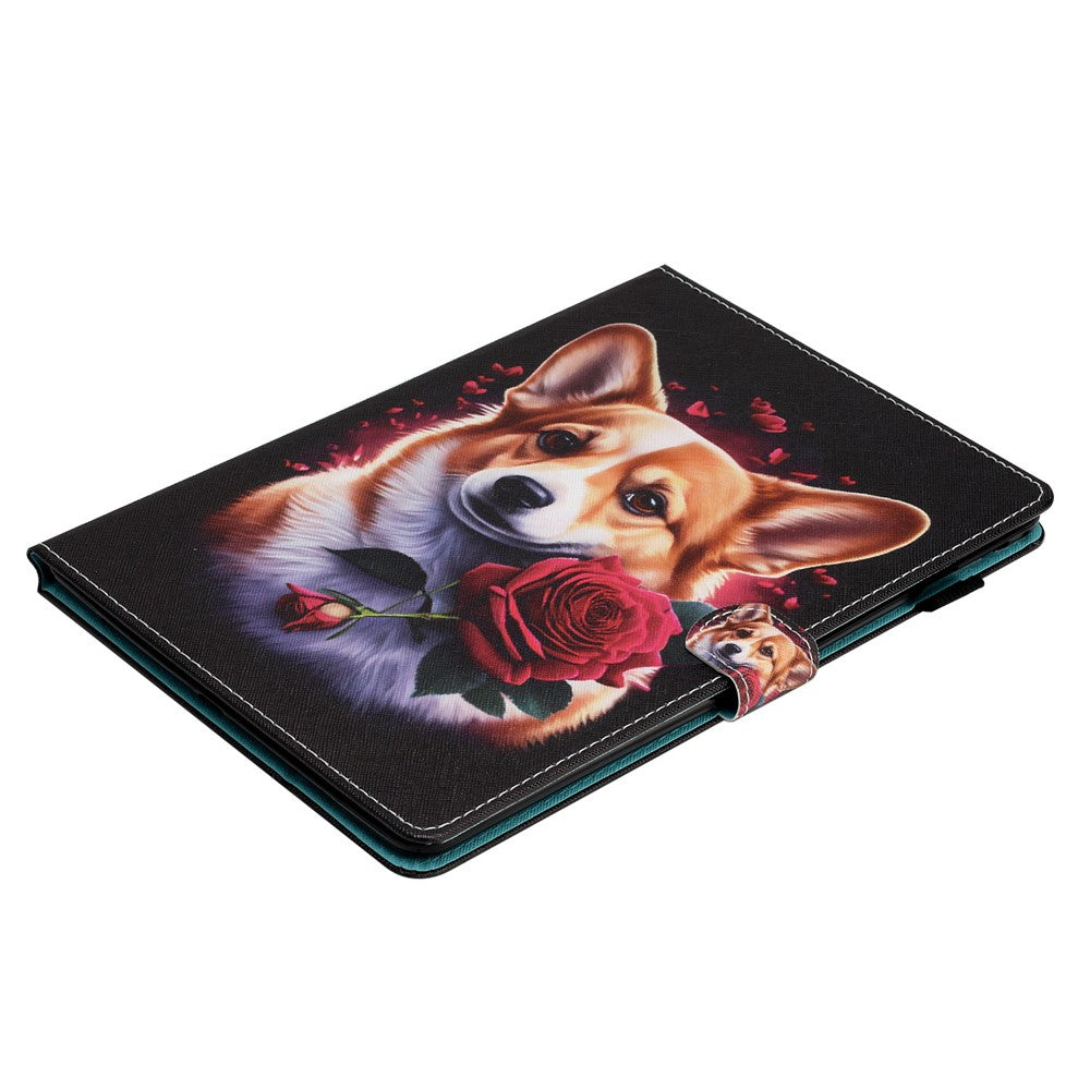 For Lenovo Tab M10 (Gen 3) Pattern Printing PU Leather Flip Cover Anti-Drop Tablet Case - Dog