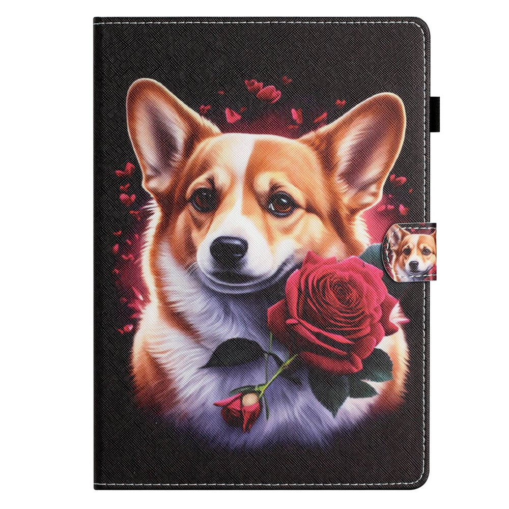 For Lenovo Tab M10 (Gen 3) Pattern Printing PU Leather Flip Cover Anti-Drop Tablet Case - Dog