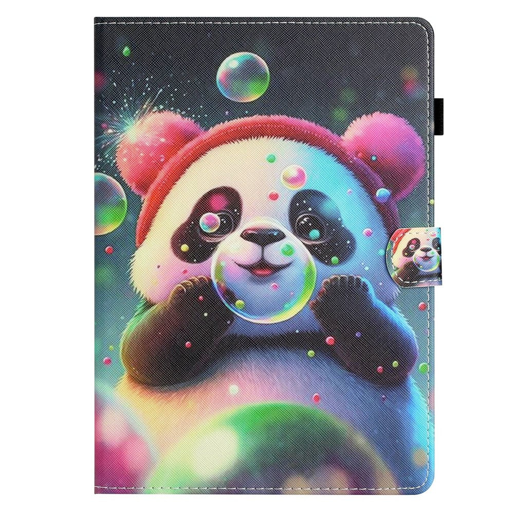 For Lenovo Tab M10 (Gen 3) Pattern Printing PU Leather Flip Cover Anti-Drop Tablet Case - Panda