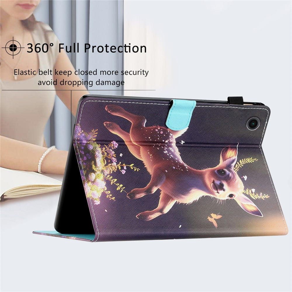 For Lenovo Tab M10 (Gen 3) Pattern Printing PU Leather Flip Cover Anti-Drop Tablet Case - Deer