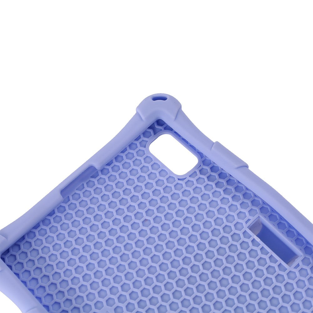 For Lenovo Tab M9 310FU Retro Texture Tablet Silicone Case Kickstand Tablet Cover with Lanyard - Blue