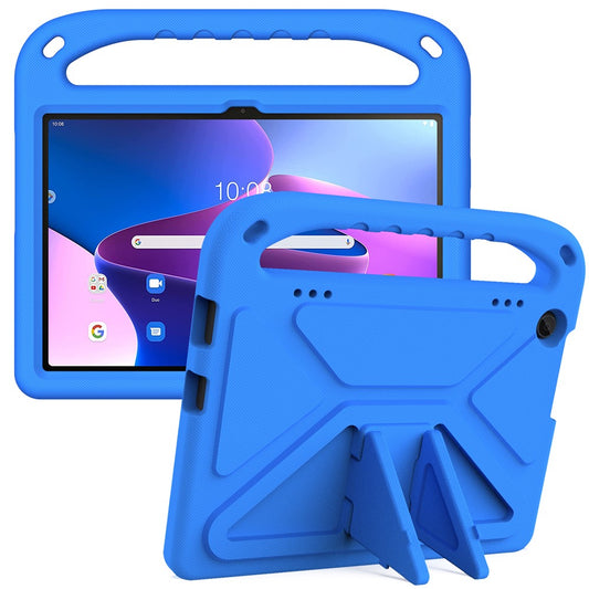 For Lenovo Tab M10 (Gen 3) Tab-328F Kickstand Tablet Case Hand Grip Anti-Drop EVA Tablet Cover - Blue