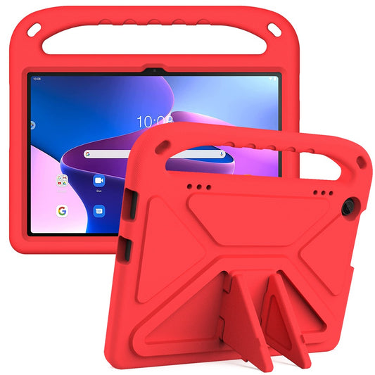 For Lenovo Tab M10 (Gen 3) Tab-328F Kickstand Tablet Case Hand Grip Anti-Drop EVA Tablet Cover - Red