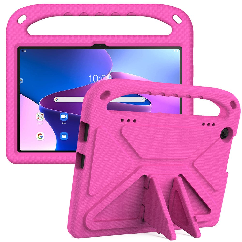 For Lenovo Tab M10 (Gen 3) Tab-328F Kickstand Tablet Case Hand Grip Anti-Drop EVA Tablet Cover - Rose