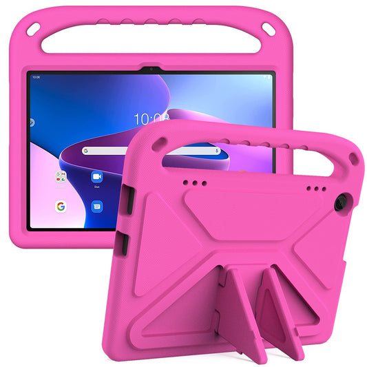 For Lenovo Tab M10 (Gen 3) Tab-328F Kickstand Tablet Case Hand Grip Anti-Drop EVA Tablet Cover - Rose