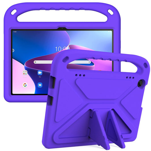 For Lenovo Tab M10 (Gen 3) Tab-328F Kickstand Tablet Case Hand Grip Anti-Drop EVA Tablet Cover - Purple