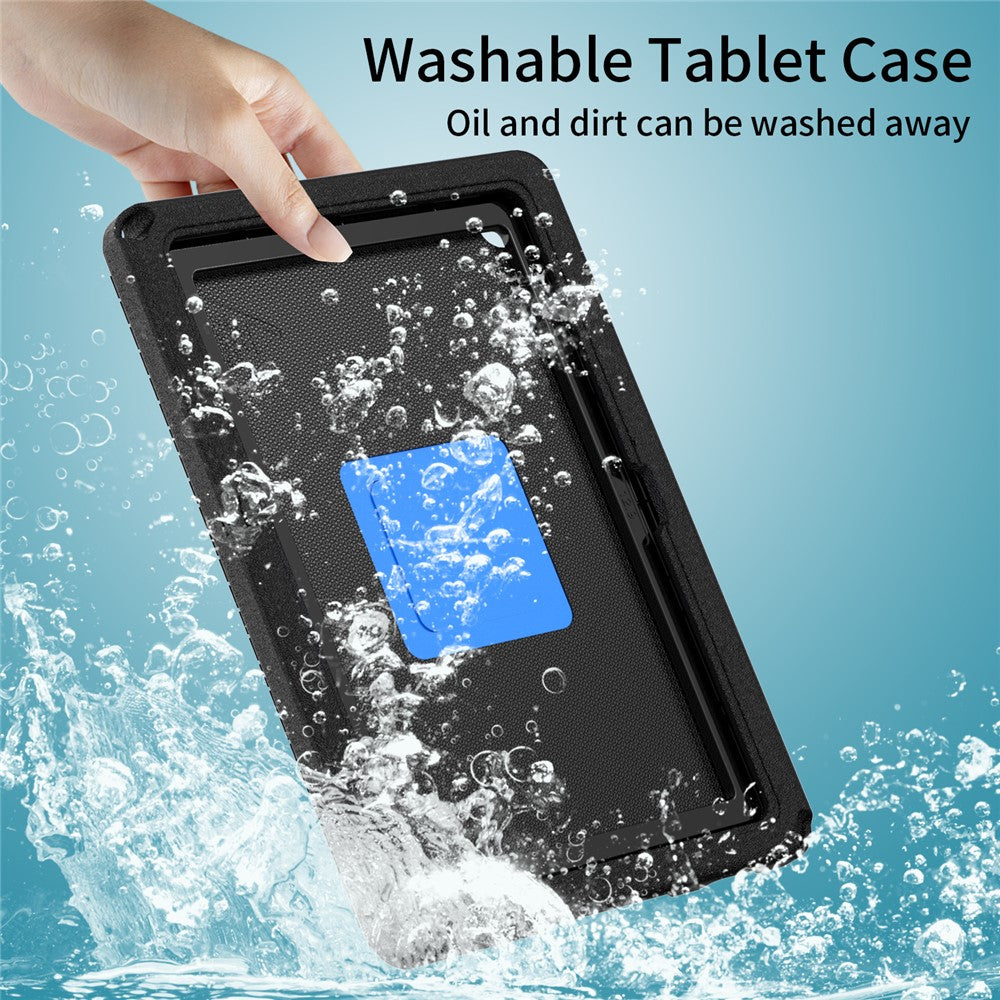 For Lenovo Tab M10 (Gen 3) Hand Grip Kickstand Tablet Case Anti-drop EVA+PC Tablet Cover - Black