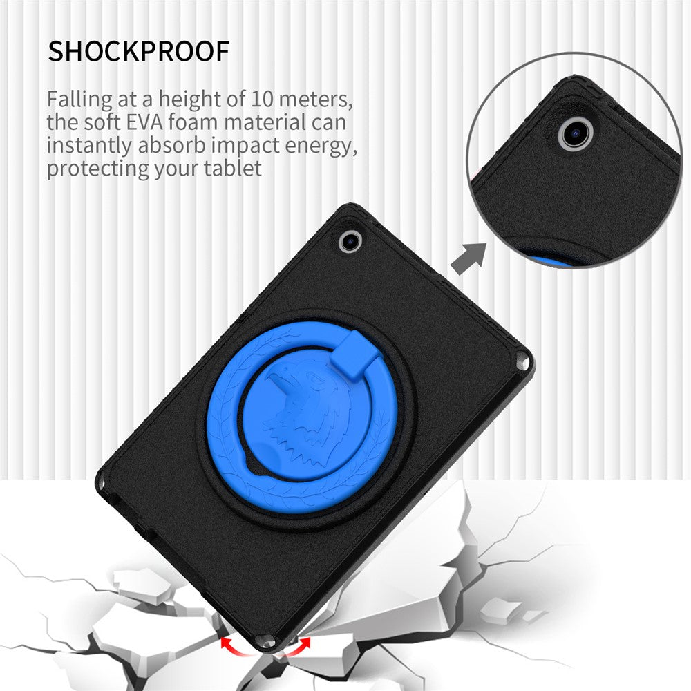 For Lenovo Tab M10 (Gen 3) Hand Grip Kickstand Tablet Case Anti-drop EVA+PC Tablet Cover - Black