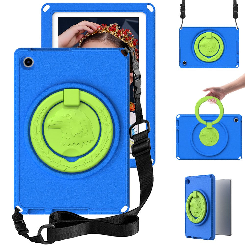 For Lenovo Tab M10 (Gen 3) Hand Grip Kickstand Tablet Case Anti-drop EVA+PC Tablet Cover - Blue