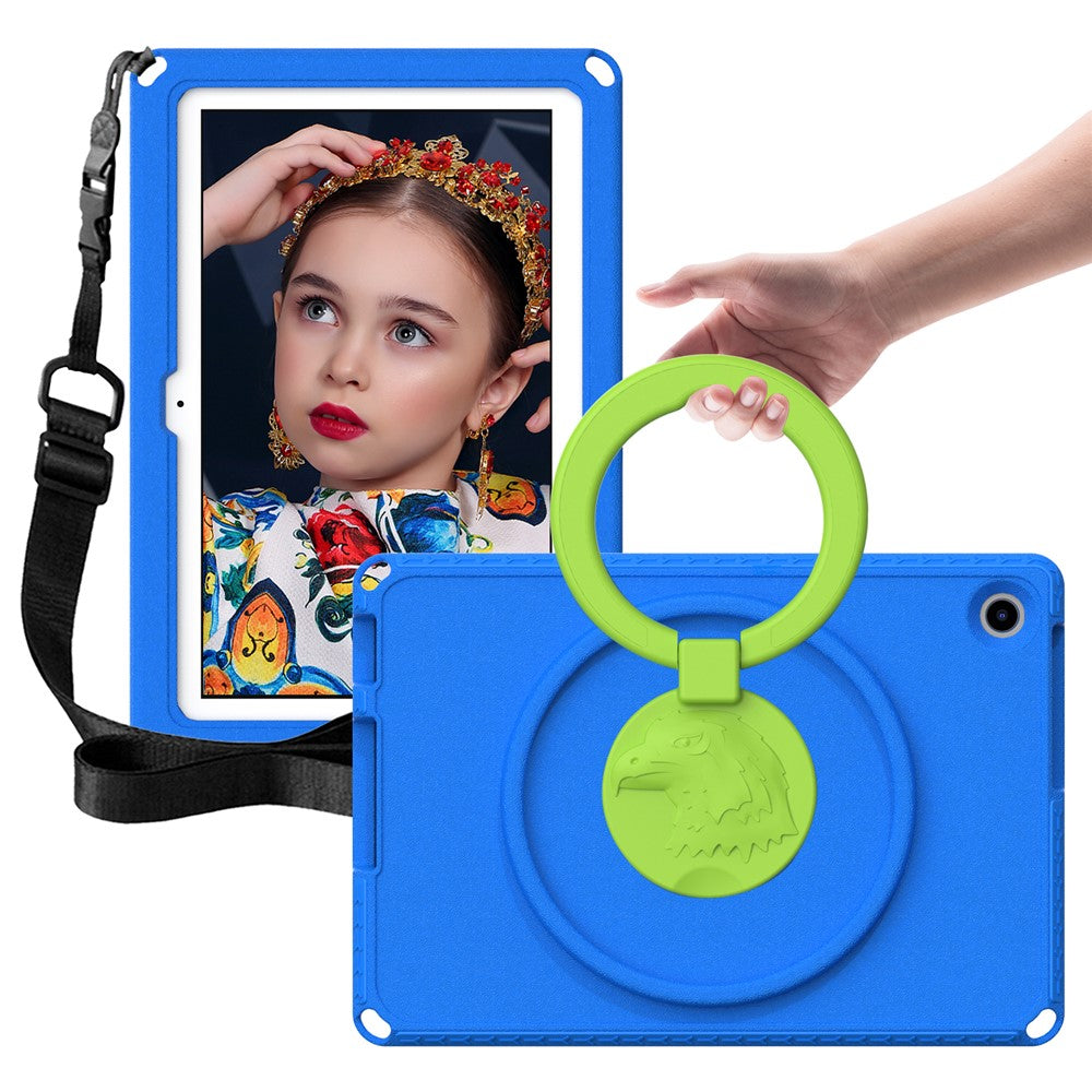For Lenovo Tab M10 (Gen 3) Hand Grip Kickstand Tablet Case Anti-drop EVA+PC Tablet Cover - Blue