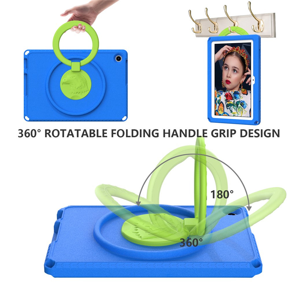 For Lenovo Tab M10 (Gen 3) Hand Grip Kickstand Tablet Case Anti-drop EVA+PC Tablet Cover - Blue