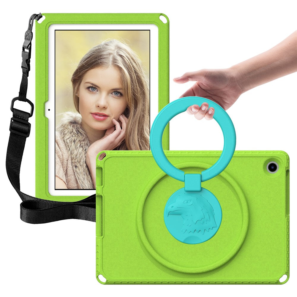 For Lenovo Tab M10 (Gen 3) Hand Grip Kickstand Tablet Case Anti-drop EVA+PC Tablet Cover - Green