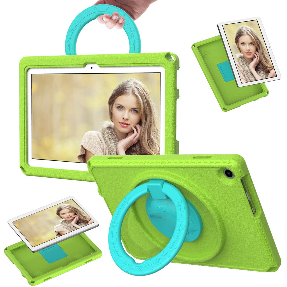 For Lenovo Tab M10 (Gen 3) Hand Grip Kickstand Tablet Case Anti-drop EVA+PC Tablet Cover - Green
