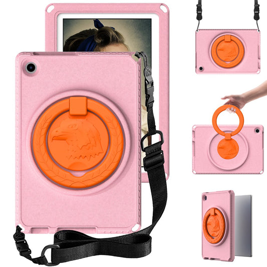 For Lenovo Tab M10 (Gen 3) Hand Grip Kickstand Tablet Case Anti-drop EVA+PC Tablet Cover - Pink