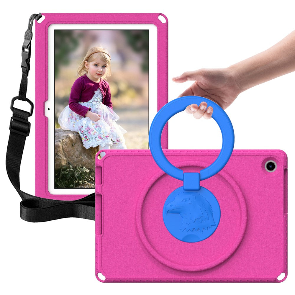 For Lenovo Tab M10 (Gen 3) Hand Grip Kickstand Tablet Case Anti-drop EVA+PC Tablet Cover - Rose