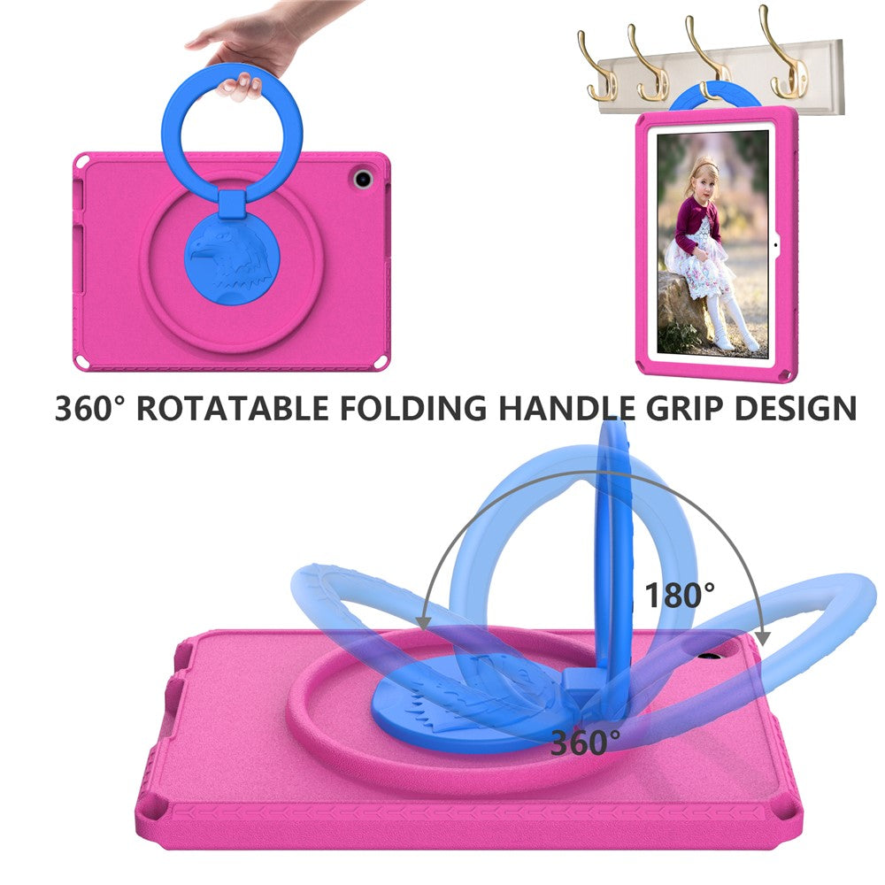 For Lenovo Tab M10 (Gen 3) Hand Grip Kickstand Tablet Case Anti-drop EVA+PC Tablet Cover - Rose