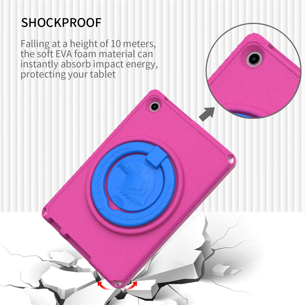 For Lenovo Tab M10 (Gen 3) Hand Grip Kickstand Tablet Case Anti-drop EVA+PC Tablet Cover - Rose