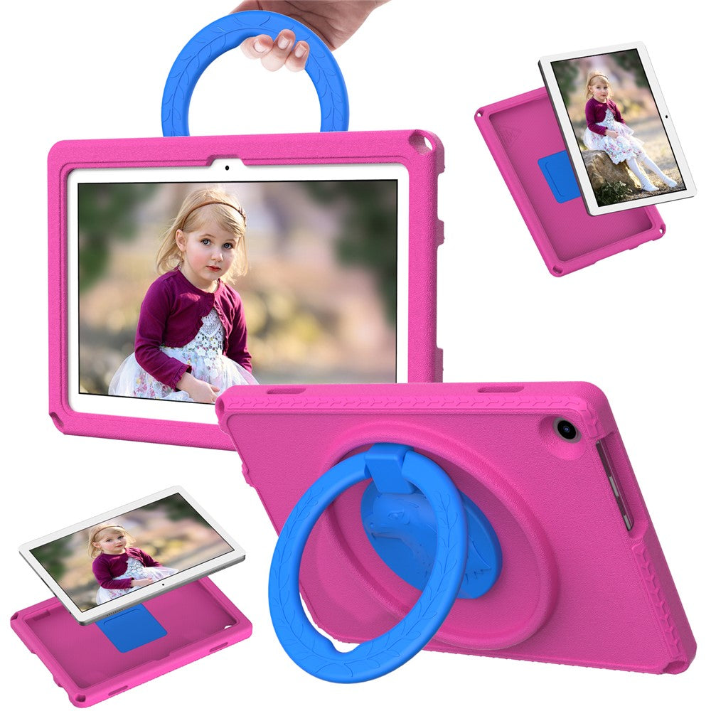 For Lenovo Tab M10 (Gen 3) Hand Grip Kickstand Tablet Case Anti-drop EVA+PC Tablet Cover - Rose