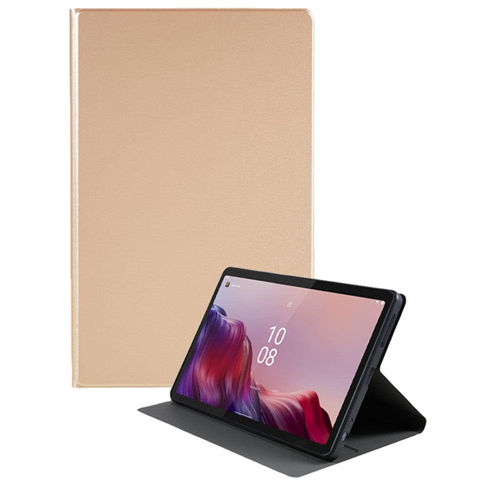 For Lenovo Tab M9 PU Leather Tablet Case Foldable Stand Protective Tablet Cover - Gold