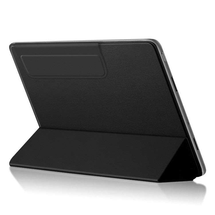 For OnePlus Pad PU Leather Tablet Case Magnetic Tri-fold Protective Cover with Stand - Black