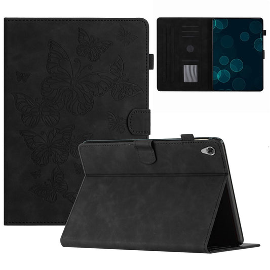 For Lenovo Tab M10 HD Gen 2 X306X Card Holder Tablet Case Imprinted Leather Stand Tablet Cover - Black