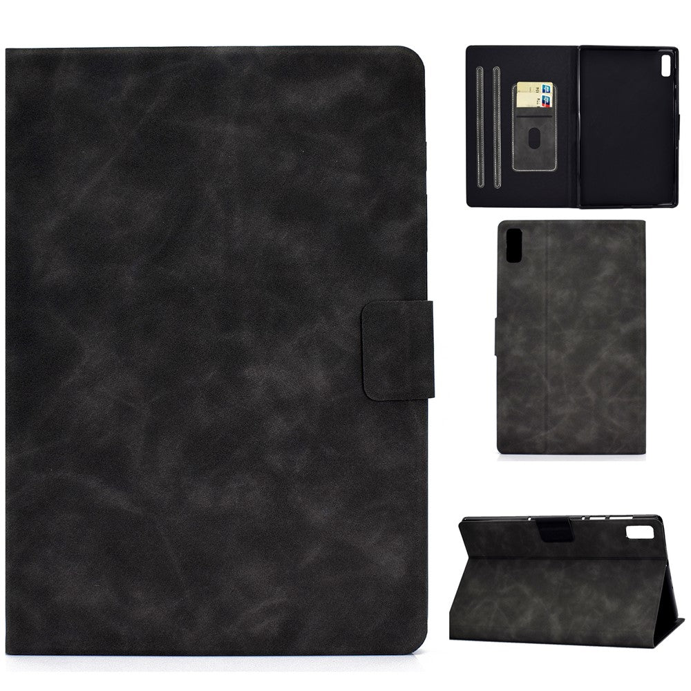 For Lenovo Tab M9 TB-310FU PU Leather Tablet Case A7 Cowhide Texture Protective Cover with Card Holder - Grey